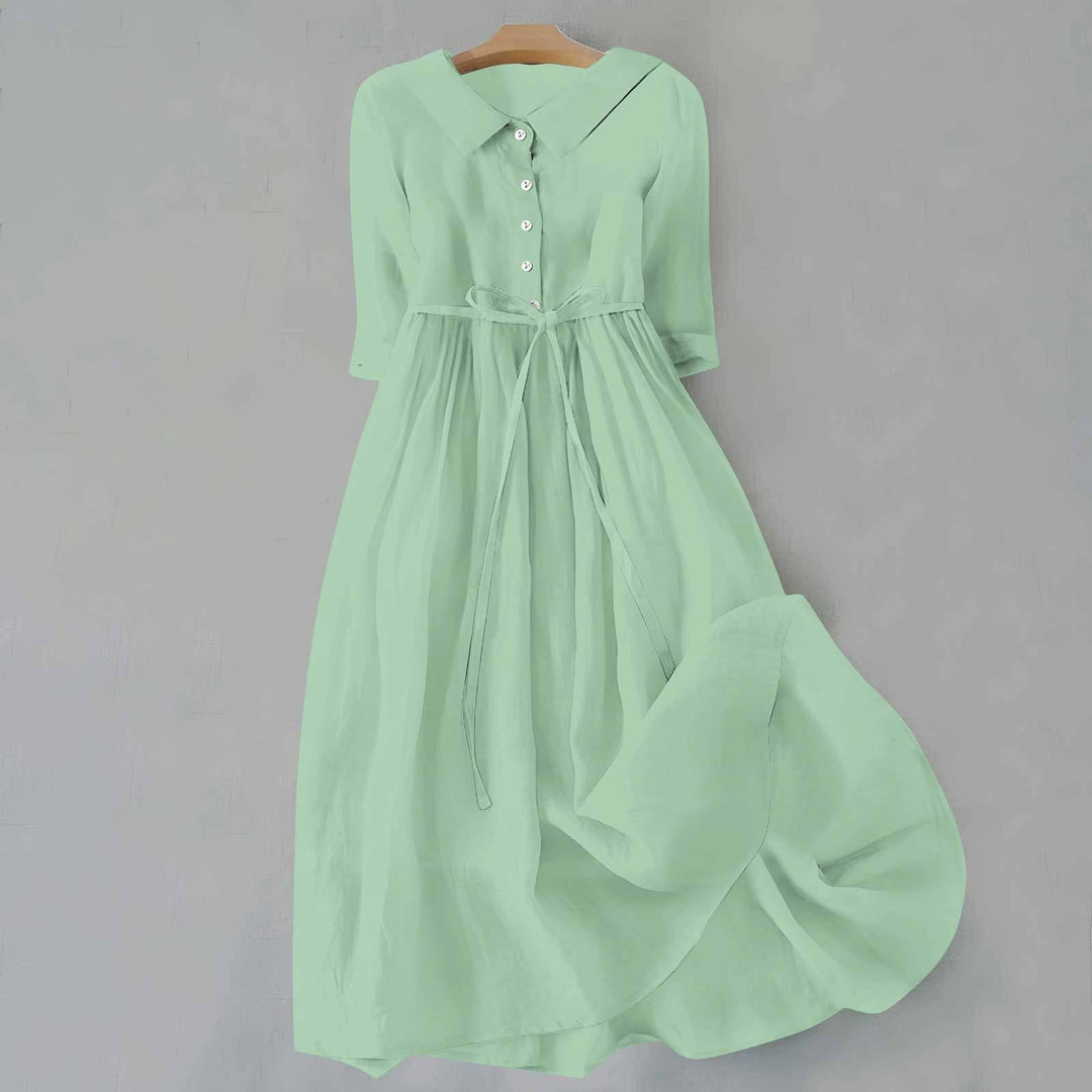 Violet | Women's Summer Button Front Midi Shirt Dress