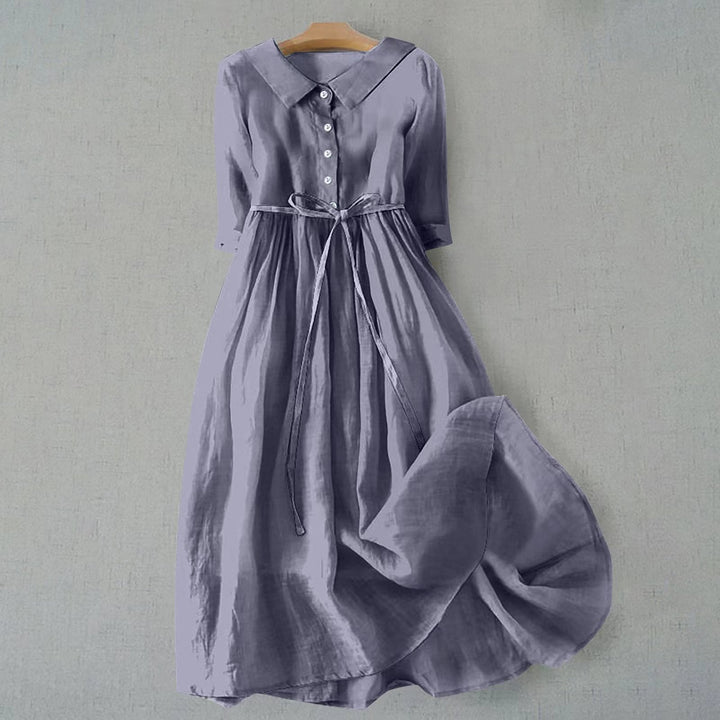 Violet | Women's Summer Button Front Midi Shirt Dress