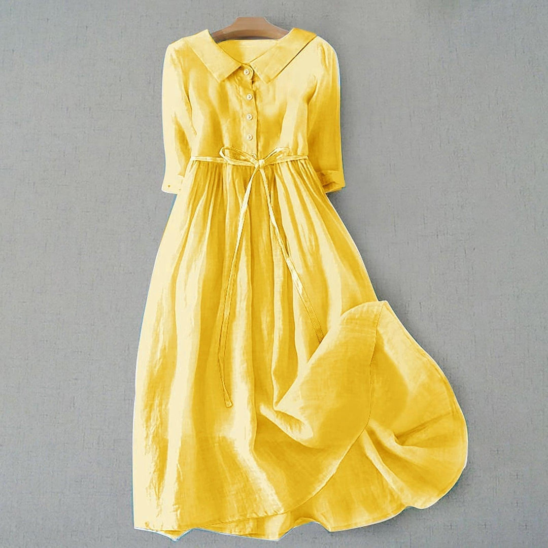 Violet | Women's Summer Button Front Midi Shirt Dress