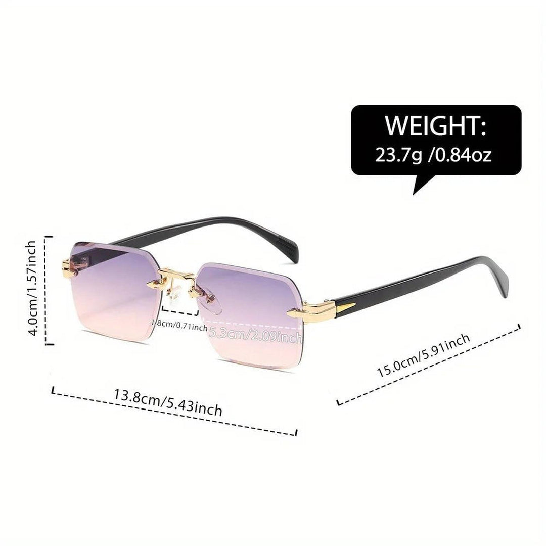 William | Sunglasses Rimless Gradient Gold Bridge Black Temple