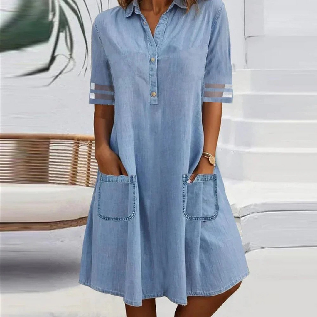 Zoe | Women's Button Front Mini Summer Dress