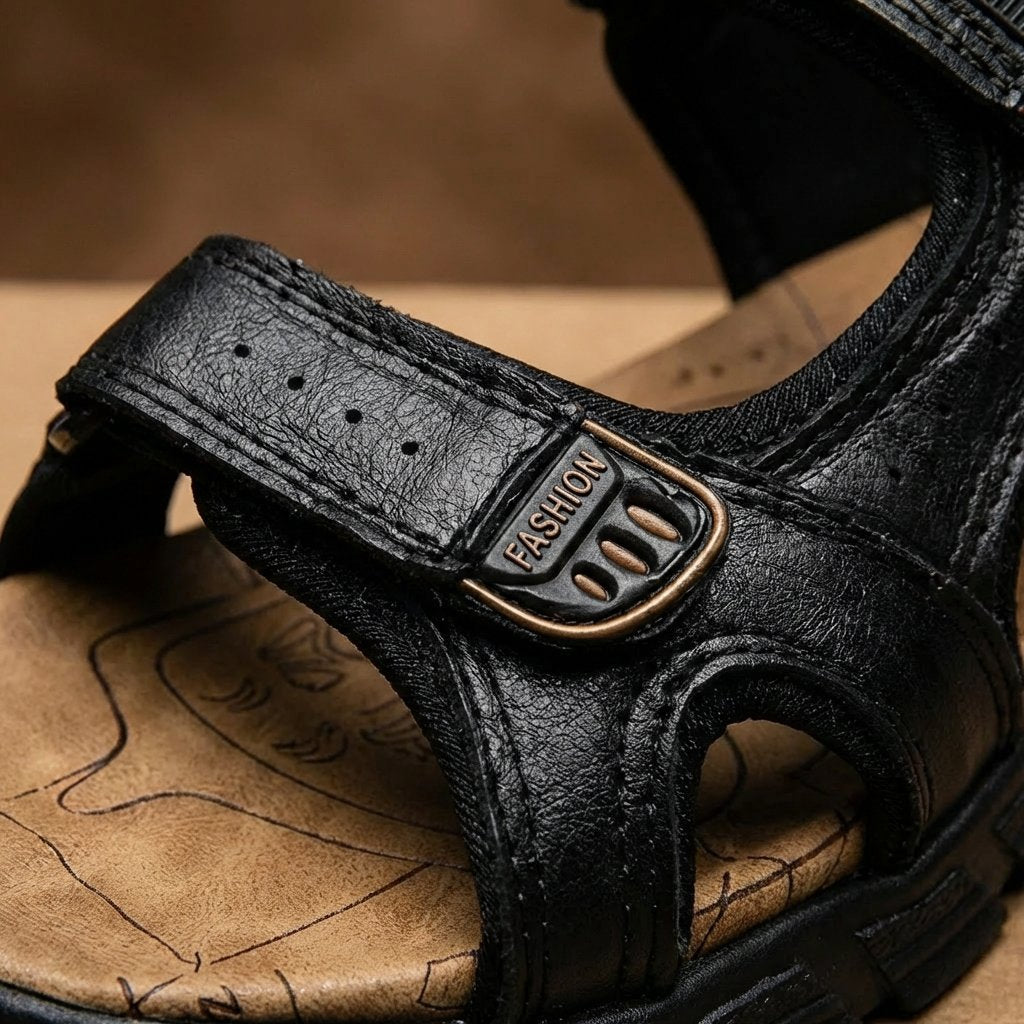 Men's Outdoor Velcro-Strap Open-Toe Trekking Sandals