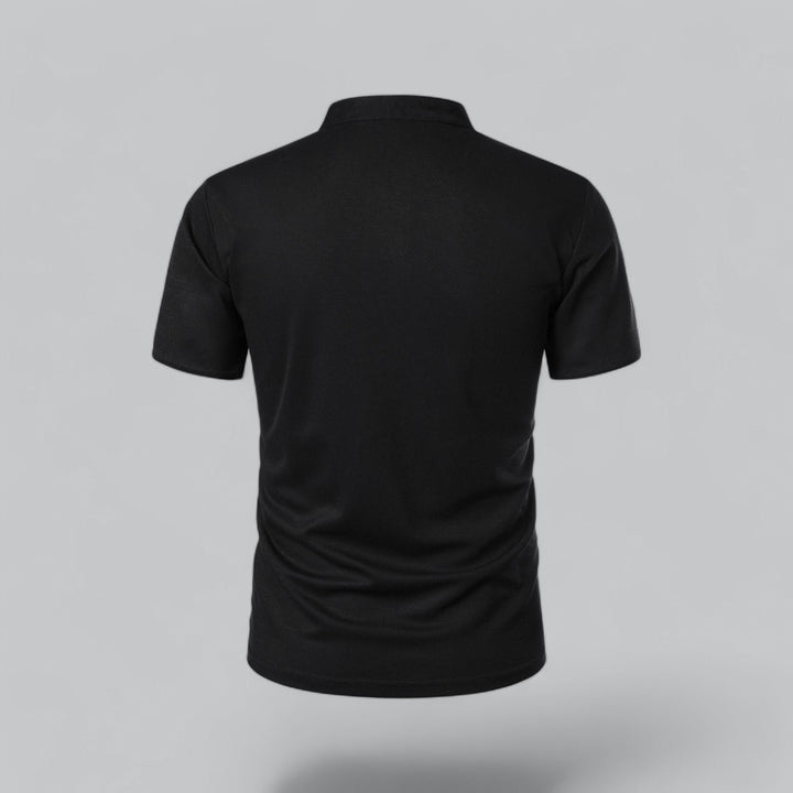 Men's Regular-Fit Short-Sleeve Mandarin Collar Cotton Polo Shirt