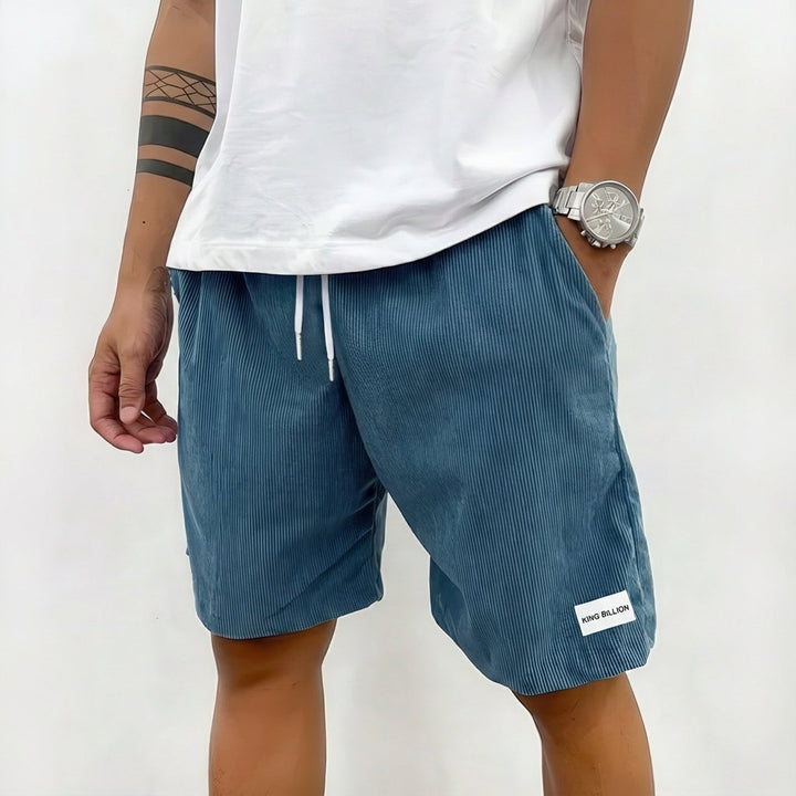 Men's Relaxed-Fit Drawstring Corduroy Casual Shorts - Azul