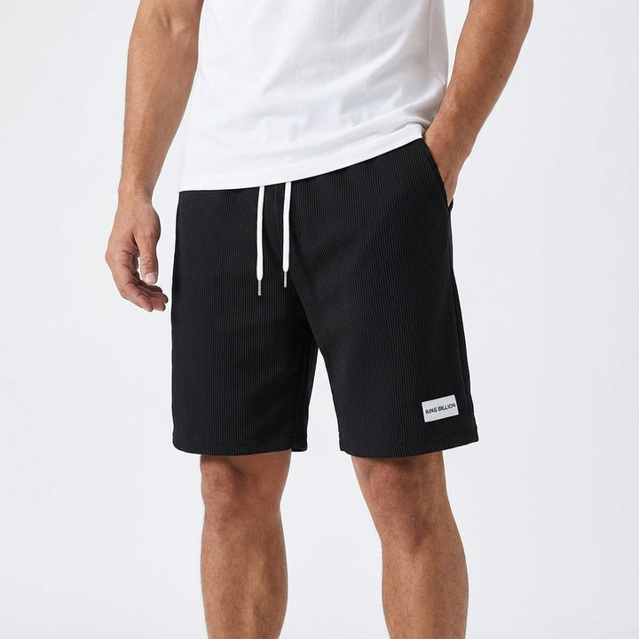 Men's Relaxed-Fit Drawstring Corduroy Casual Shorts - Negro