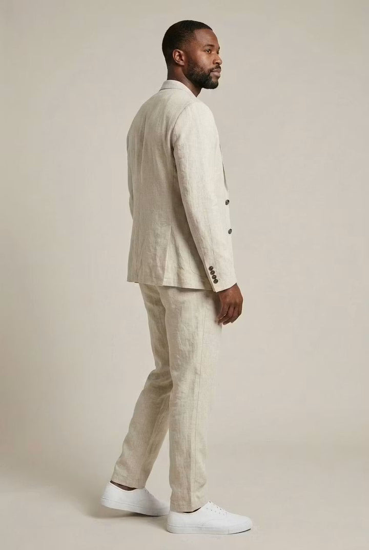 Men's Relaxed-Fit Two-Piece Linen Blazer Suit Set