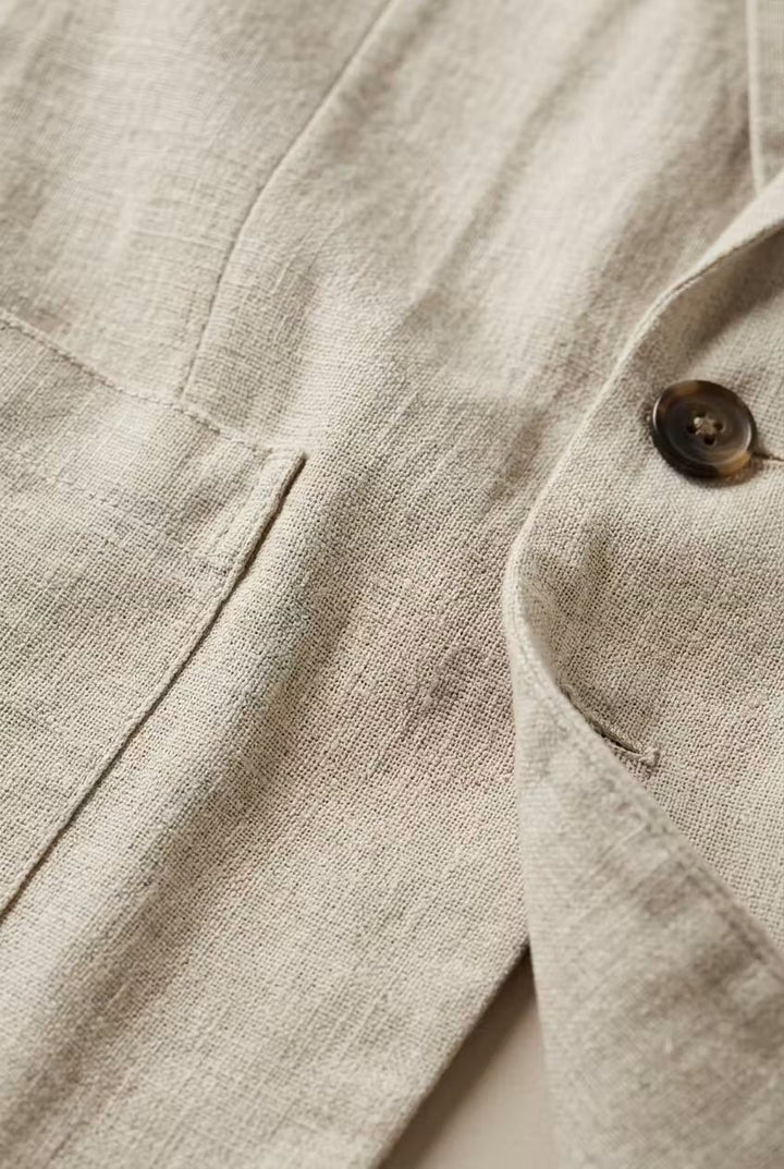 Men's Relaxed-Fit Two-Piece Linen Blazer Suit Set