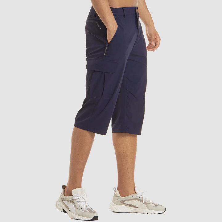 Men's Straight-Leg Knee-Length Cargo Shorts Button-Fly