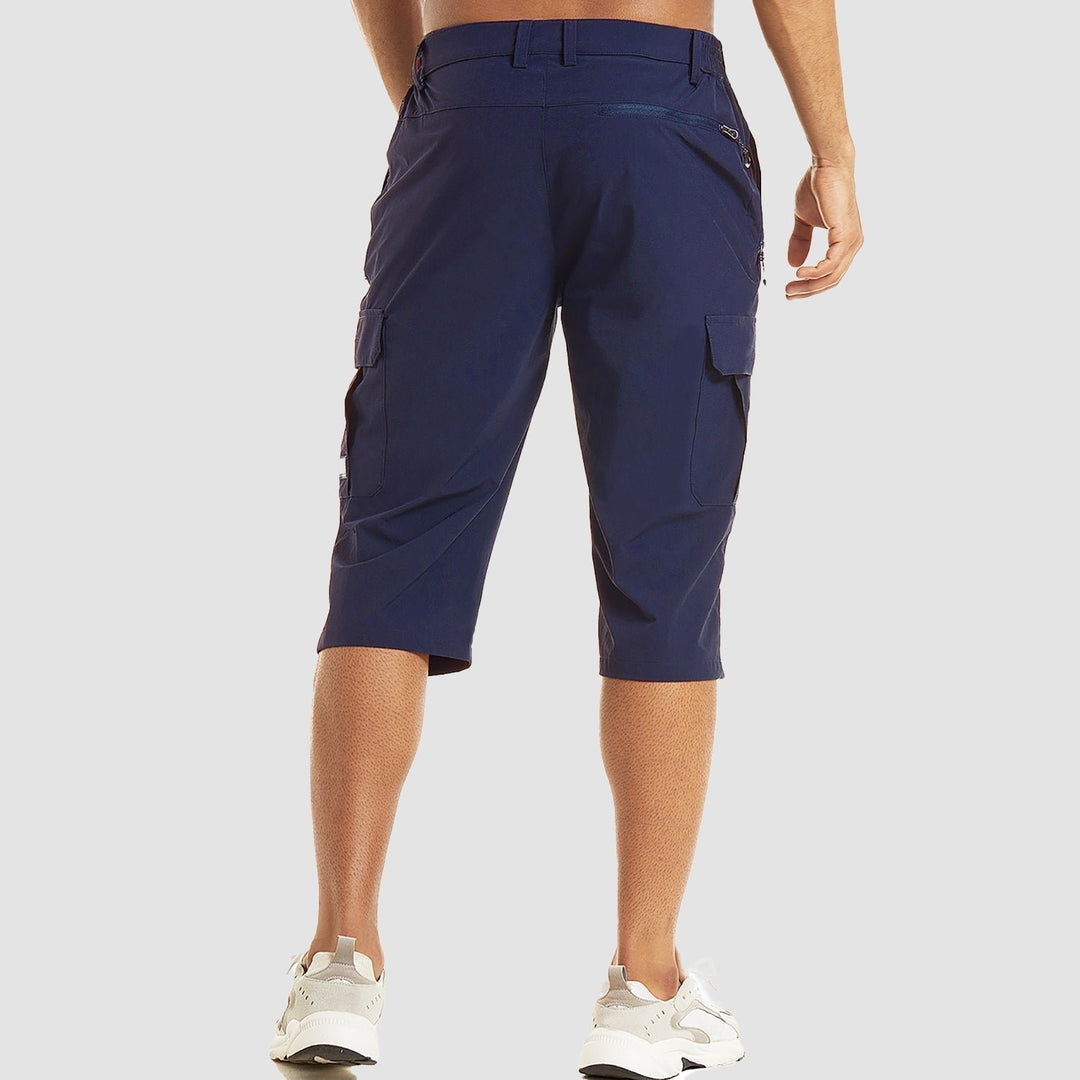 Men's Straight-Leg Knee-Length Cargo Shorts Button-Fly