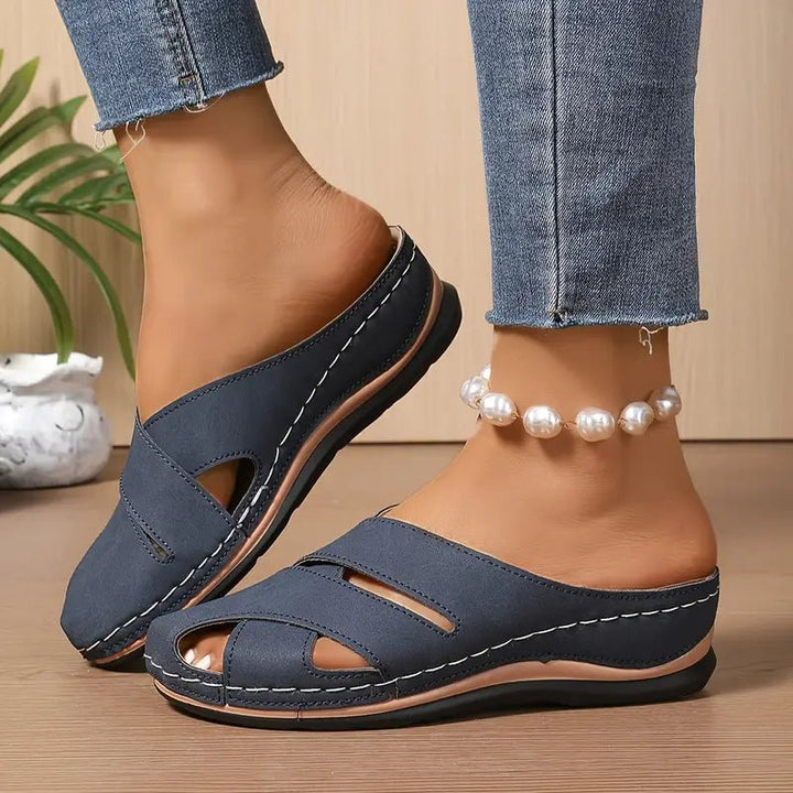 Women's Cushioned Slip-On Open-Toe Comfort Sandal Mules