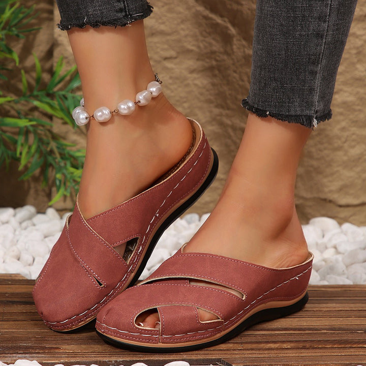Women's Cushioned Slip-On Open-Toe Comfort Sandal Mules