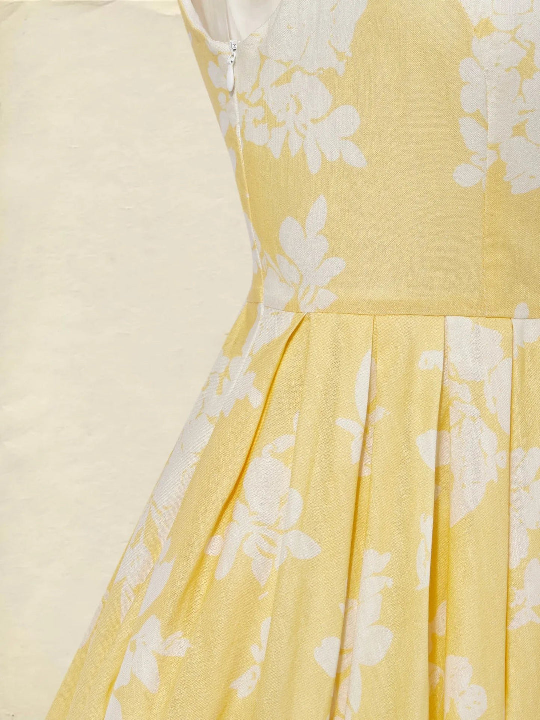 Women's Floral A-Line Pleated Midi Dress Pockets
