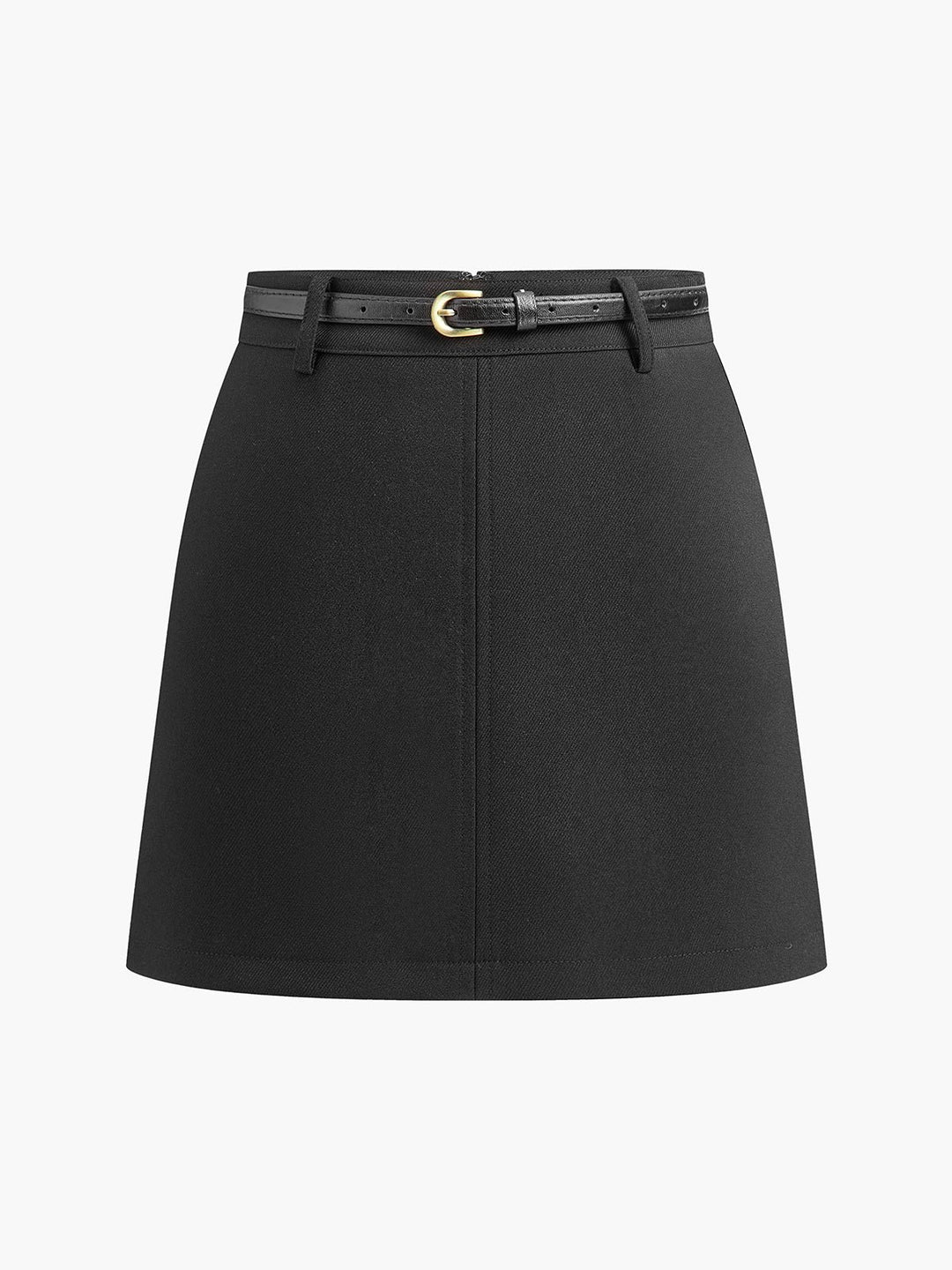 Women's Mid-Rise Belted A-Line Woven Mini Skirt