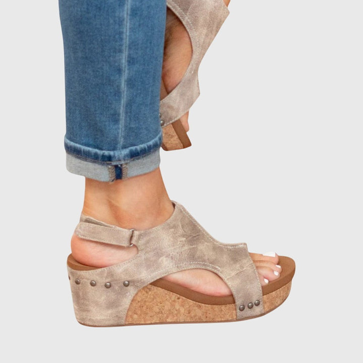 Women's Orthopedic Cork Wedge Slingback Comfortable Sandals