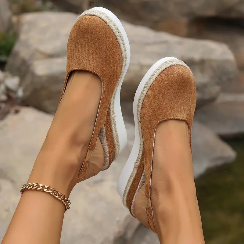 Women's Orthopedic Suede Closed-Toe Slingback Espadrille Wedge Sandals