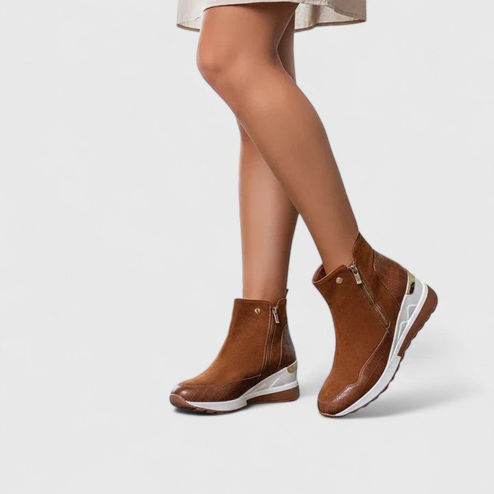 Women's Orthopedic Wedge Ankle Boots Side-Zip Sneaker Booties
