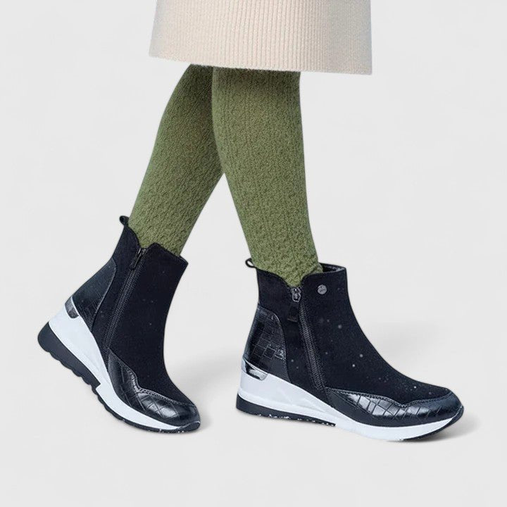 Women's Orthopedic Wedge Ankle Boots Side-Zip Sneaker Booties