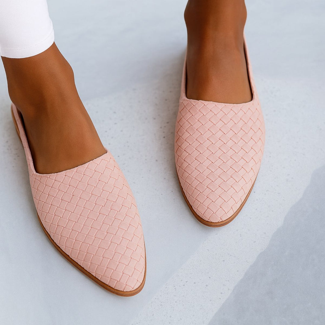 Women's Woven Leather Pointed-Toe Slingback Comfortable Sandals
